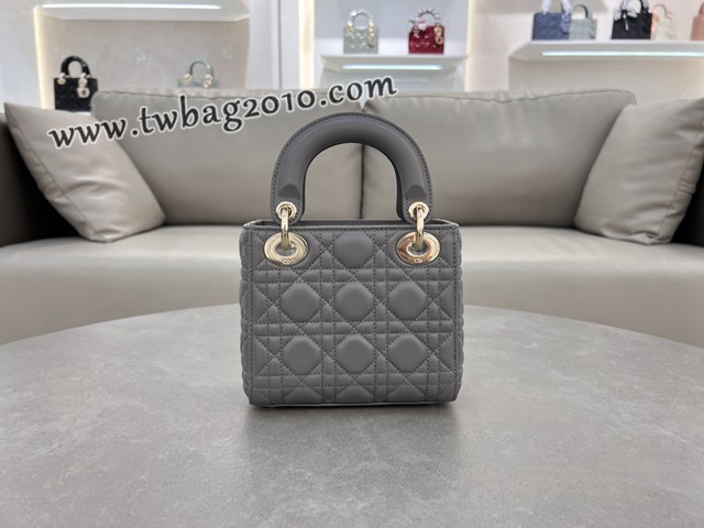 Dior专柜新款Lady女包迪奥高仿原单三格羊皮大象灰Classic Lady戴妃包 djfk1279